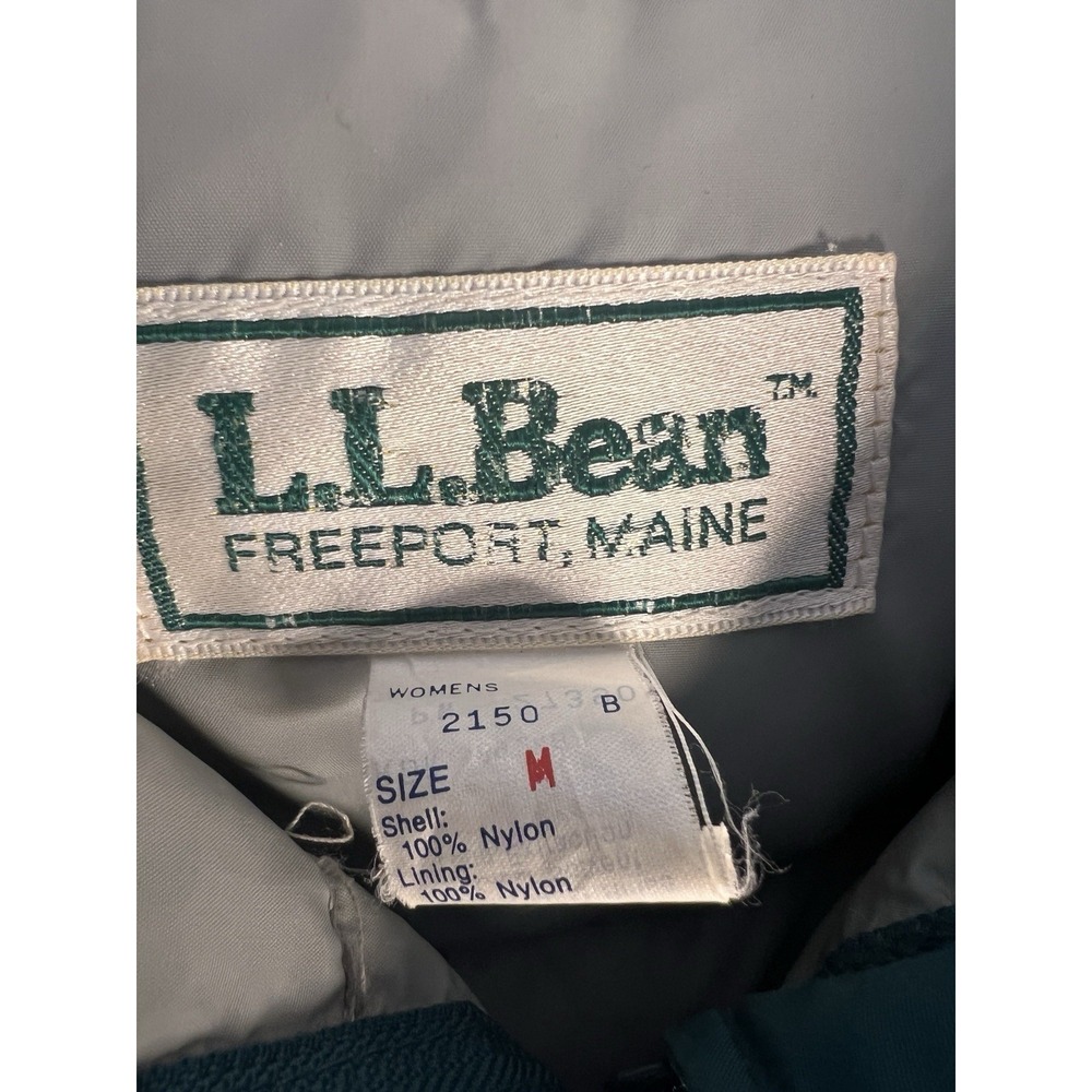 Vtg LL Bean Goose Down Puffer Coat Jacket Green Women M Hooded USA Outdoor‎ - Picture 4 of 13